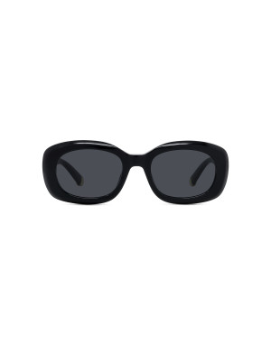 Medallion Black Oval Sunglasses