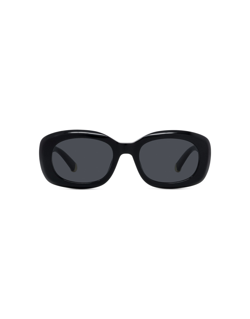 Medallion Black Oval Sunglasses