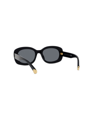 Medallion Black Oval Sunglasses